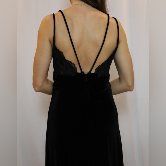 NWT Azazie Black A-Line Lace Velvet Cocktail Dress 🔻 - Picture 11 of 13